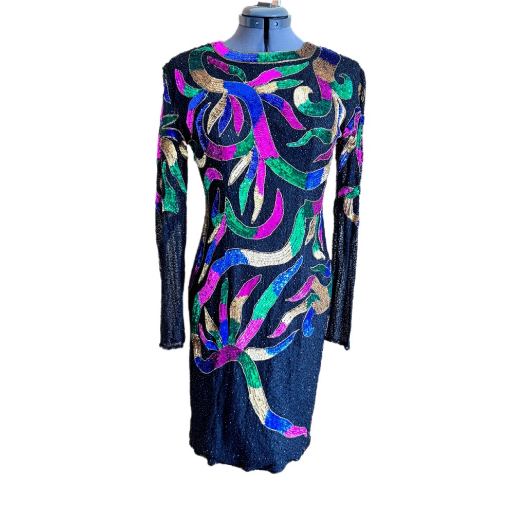 Vintage Colorful Sequin Dress - Picture 9 of 10